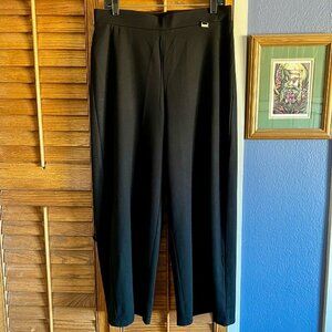 Anne Klein Wide Leg Pull On Black Dress Pants M